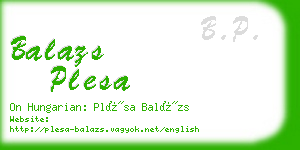 balazs plesa business card